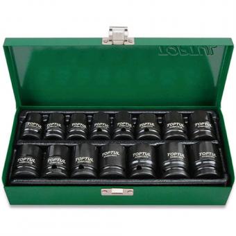 Набор ударных головок TOPTUL 1/2" 10-24 мм 15 ед.