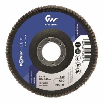 Пелюстковий тарілчастий круг Wendt Power Powerflex корунд N40 тип G28 125x22,23 мм