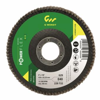 Пелюстковий тарілчастий круг Wendt Basic Powerflex корунд цирконій E60 тип G19 (конічний 15°) 125x22,23 мм